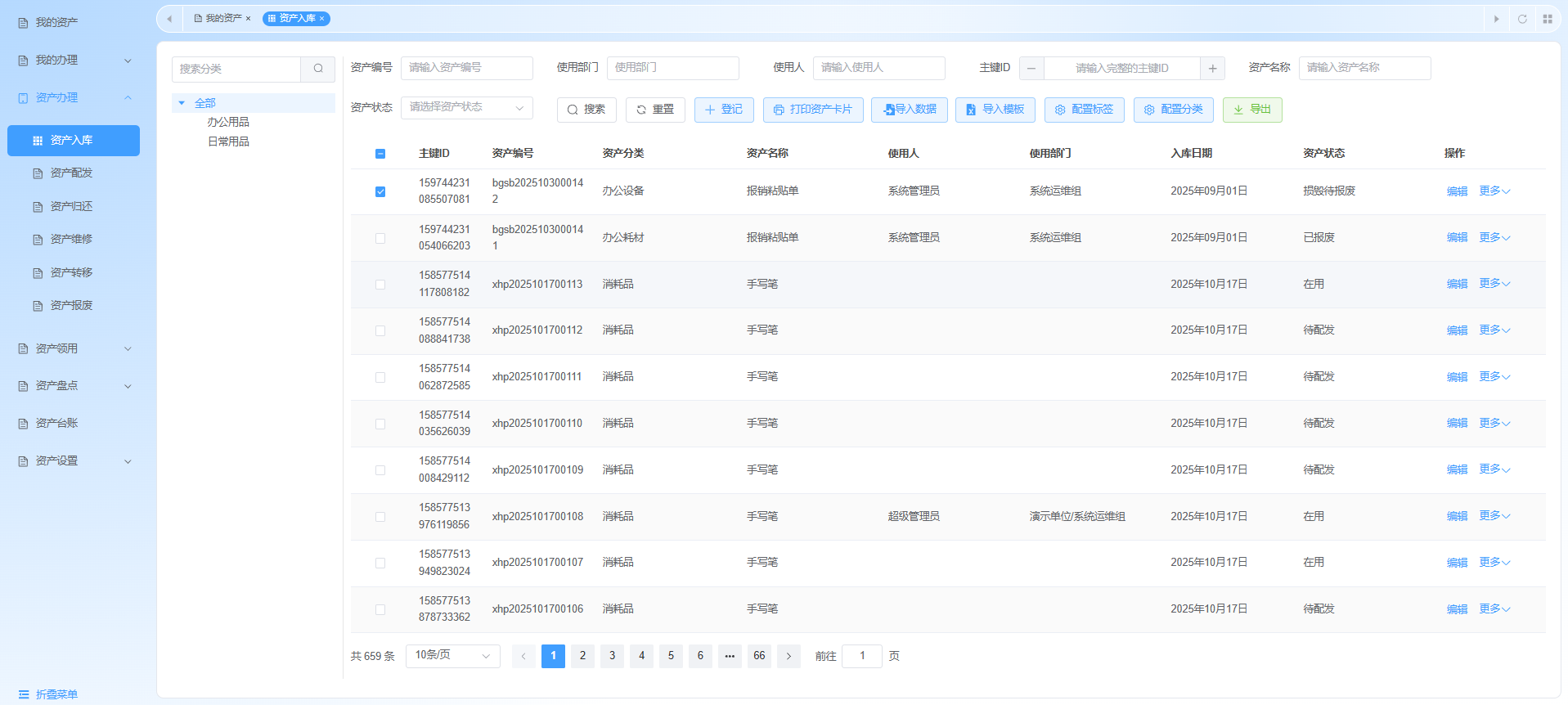 资产入库与赋码